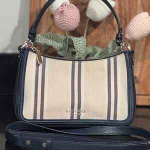 Kate Spade Navy and Cream Striped Women's Bag